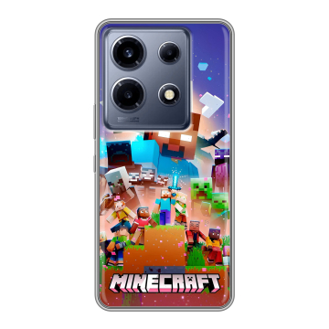 Силиконовый чехол на Infinix Note 30 VIP с принтом Майнкрафт Minecraft Силиконовый чехол на Infinix Note 30 VIP с принтом Майнкрафт Minecraft