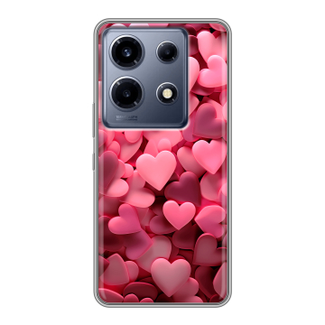 Силиконовый чехол на Infinix Note 30 VIP с принтом розовые сердечки Силиконовый чехол на Infinix Note 30 VIP с принтом розовые сердечки