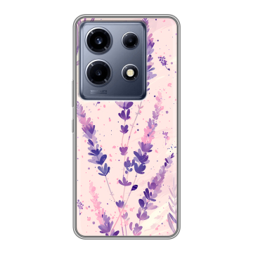 Силиконовый чехол на Infinix Note 30 VIP с принтом цветы лаванда Силиконовый чехол на Infinix Note 30 VIP с принтом цветы лаванда