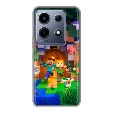 Силиконовый чехол на Infinix Note 30 VIP с принтом Майнкрафт Minecraft Силиконовый чехол на Infinix Note 30 VIP с принтом Майнкрафт Minecraft