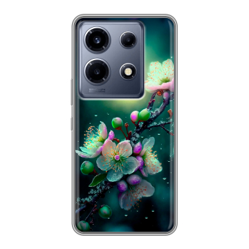 Силиконовый чехол на Infinix Note 30 VIP с принтом Цветы и мрамор