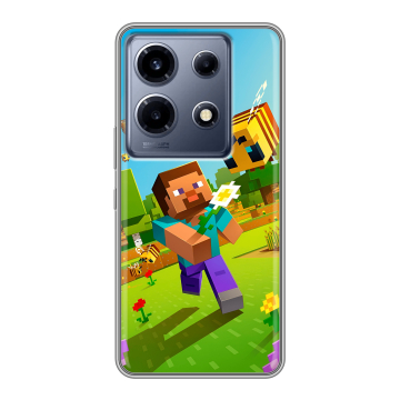 Силиконовый чехол на Infinix Note 30 VIP с принтом Майнкрафт Minecraft