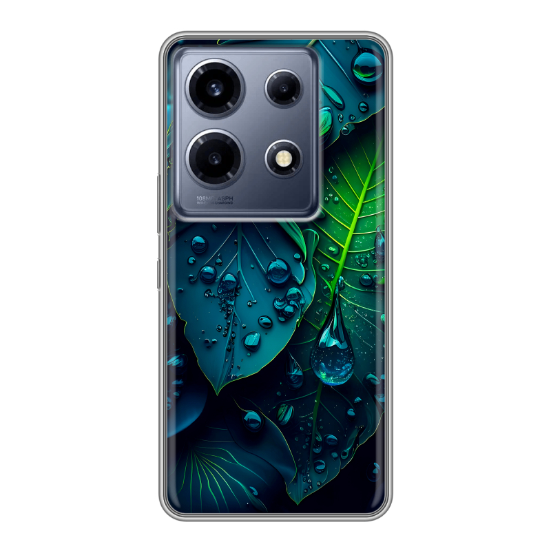 Силиконовый чехол на Infinix Note 30 VIP с принтом Листья Силиконовый чехол на Infinix Note 30 VIP с принтом Листья