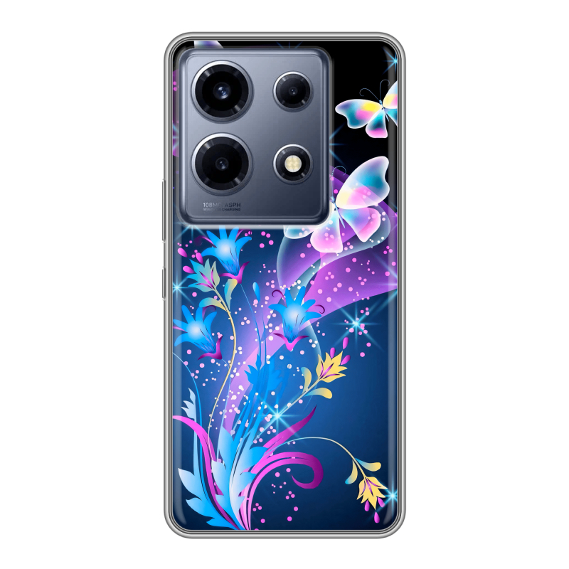 Силиконовый чехол на Infinix Note 30 VIP с принтом Бабочки Силиконовый чехол на Infinix Note 30 VIP с принтом Бабочки