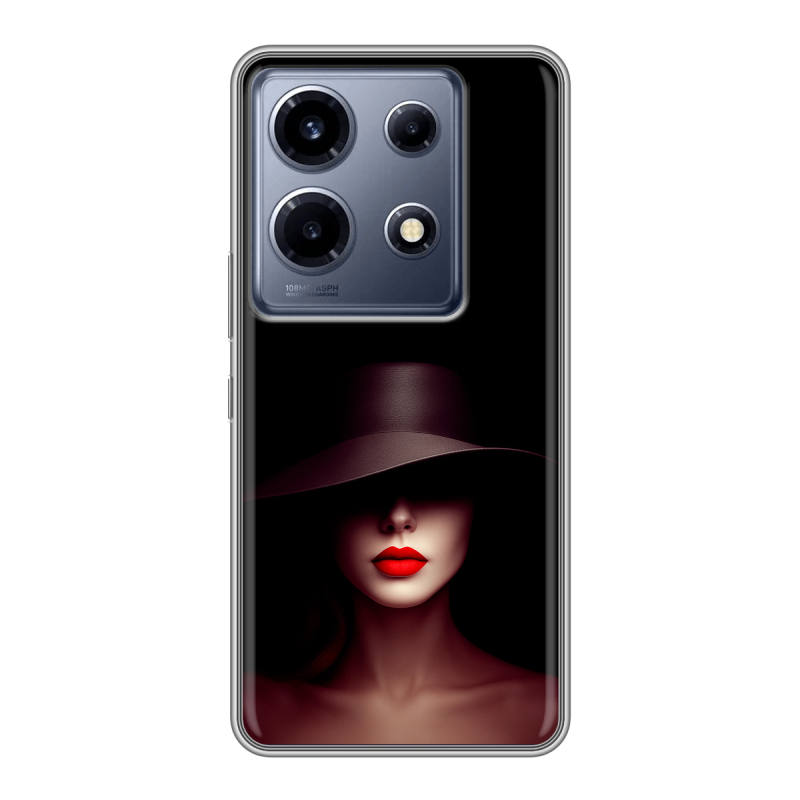 Силиконовый чехол на Infinix Note 30 VIP с принтом Девушка в шляпе Силиконовый чехол на Infinix Note 30 VIP с принтом Девушка в шляпе
