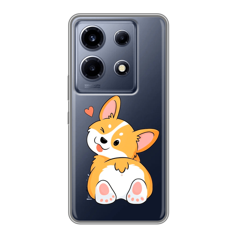 Силиконовый чехол на Infinix Note 30 VIP с принтом Корги Силиконовый чехол на Infinix Note 30 VIP с принтом Корги