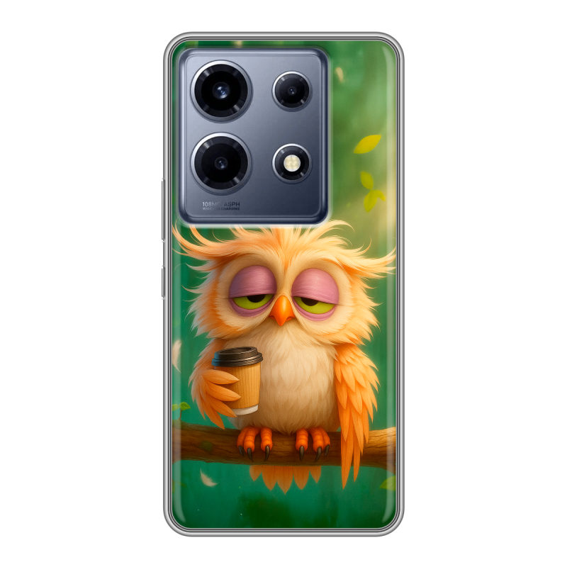 Силиконовый чехол на Infinix Note 30 VIP с принтом сова Силиконовый чехол на Infinix Note 30 VIP с принтом сова