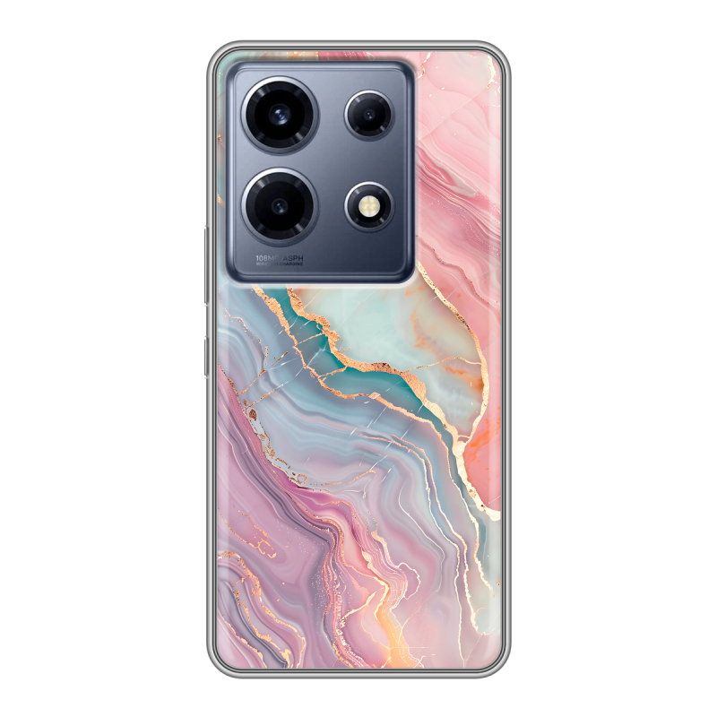 Силиконовый чехол на Infinix Note 30 VIP с принтом розовый мрамор Силиконовый чехол на Infinix Note 30 VIP с принтом розовый мрамор