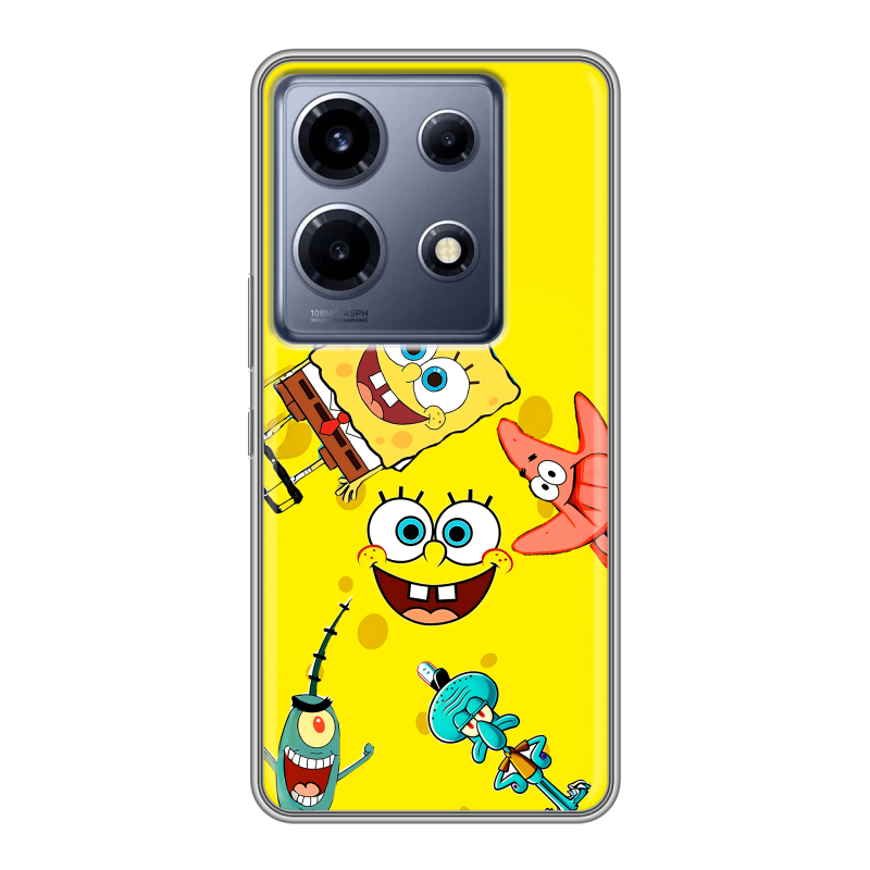 Силиконовый чехол на Infinix Note 30 VIP с принтом Спанч боб Спанчбоб Силиконовый чехол на Infinix Note 30 VIP с принтом Спанч боб Спанчбоб