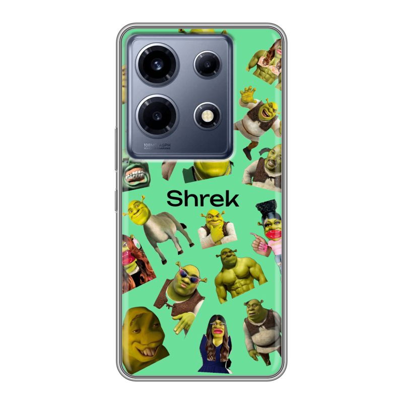 Силиконовый чехол на Infinix Note 30 VIP с принтом Шрек Shrek Силиконовый чехол на Infinix Note 30 VIP с принтом Шрек Shrek