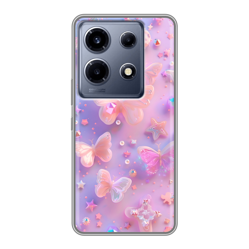 Силиконовый чехол на Infinix Note 30 VIP с принтом Бабочки Силиконовый чехол на Infinix Note 30 VIP с принтом Бабочки