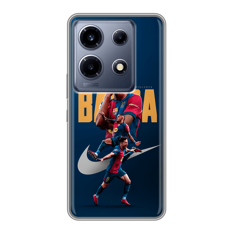 Силиконовый чехол на Infinix Note 30 VIP с принтом Барселона Barca Yamal Силиконовый чехол на Infinix Note 30 VIP с принтом Барселона Barca Yamal