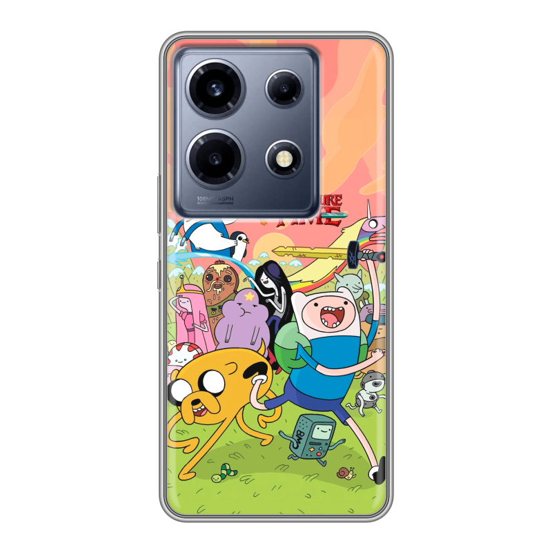 Силиконовый чехол на Infinix Note 30 VIP с принтом Adventure time Время приключений Силиконовый чехол на Infinix Note 30 VIP с принтом Adventure time Время приключений