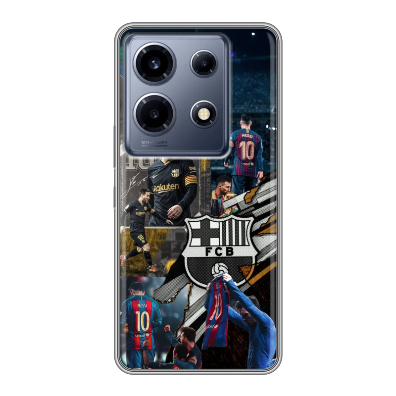 Силиконовый чехол на Infinix Note 30 VIP с принтом Messi Barcelona Силиконовый чехол на Infinix Note 30 VIP с принтом Messi Barcelona