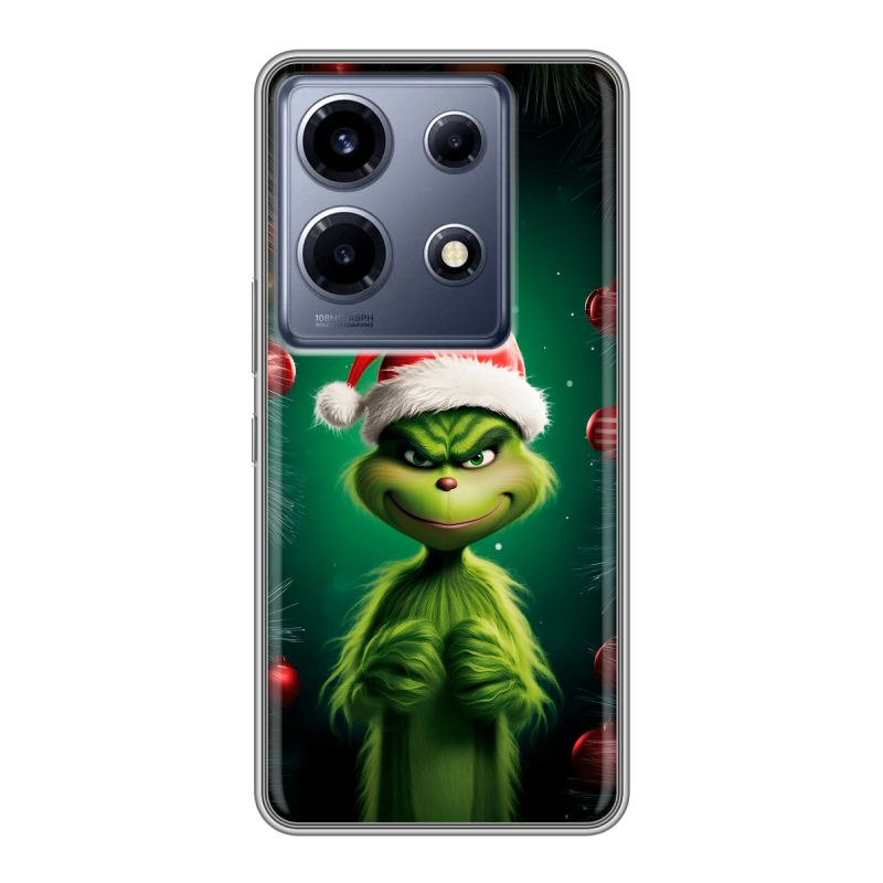 Силиконовый чехол на Infinix Note 30 VIP с принтом Гринч Новый год Рождество Силиконовый чехол на Infinix Note 30 VIP с принтом Гринч Новый год Рождество