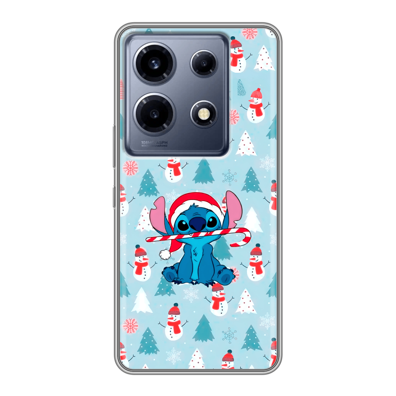 Силиконовый чехол на Infinix Note 30 VIP с принтом Стич Новый год Силиконовый чехол на Infinix Note 30 VIP с принтом Стич Новый год