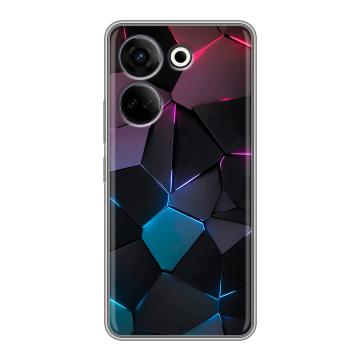 Силиконовый чехол на Tecno Camon 20 с принтом Геометрия неона