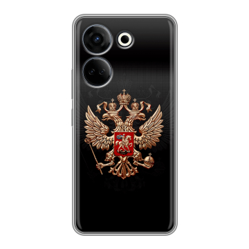 Силиконовый чехол на Tecno Camon 20 с принтом Герб России