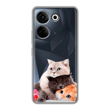Силиконовый чехол на Tecno Camon 20 с принтом Кошки