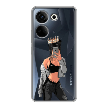 Силиконовый чехол на Tecno Camon 20 с принтом Женские принты