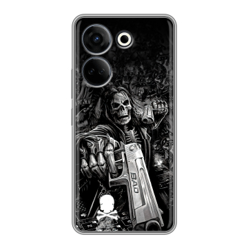Силиконовый чехол на Tecno Camon 20 с принтом Скелет