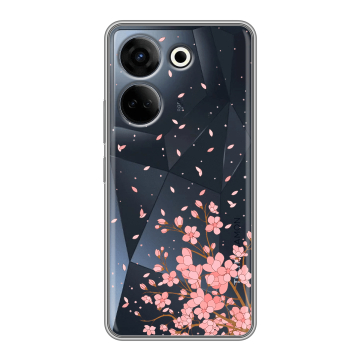 Силиконовый чехол на Tecno Camon 20 с принтом Ветка сакуры