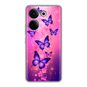 Силиконовый чехол на Tecno Camon 20 с принтом Бабочки Силиконовый чехол на Tecno Camon 20 с принтом Бабочки
