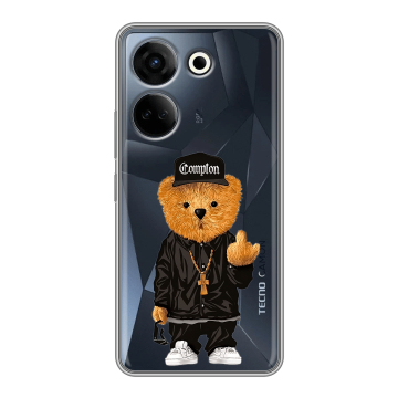 Силиконовый чехол на Tecno Camon 20 с принтом Мишка
