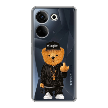 Силиконовый чехол на Tecno Camon 20 с принтом Плюшевый медведь