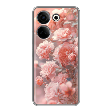 Силиконовый чехол на Tecno Camon 20 с принтом Розовые розы