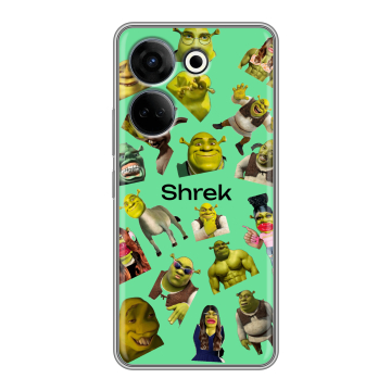 Силиконовый чехол на Tecno Camon 20 с принтом Шрек Shrek
