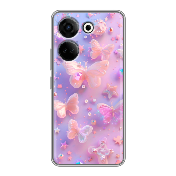 Силиконовый чехол на Tecno Camon 20 с принтом Бабочки Силиконовый чехол на Tecno Camon 20 с принтом Бабочки