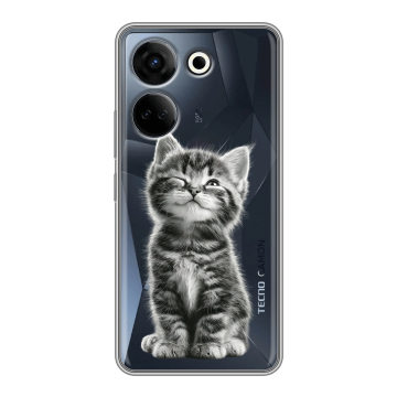 Силиконовый чехол на Tecno Camon 20 с принтом Котенок