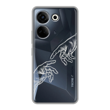Силиконовый чехол на Tecno Camon 20 с принтом Сотворение мира