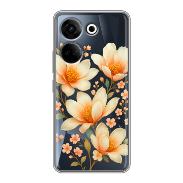 Силиконовый чехол на Tecno Camon 20 с принтом Цветы