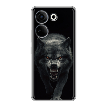 Силиконовый чехол на Tecno Camon 20 с принтом Волк Силиконовый чехол на Tecno Camon 20 с принтом Волк