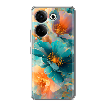 Силиконовый чехол на Tecno Camon 20 с принтом Цветы