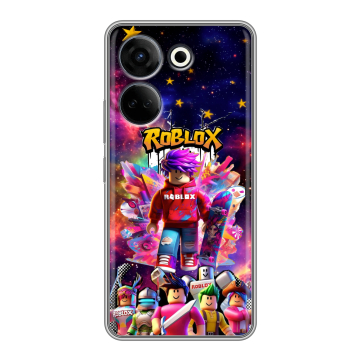 Силиконовый чехол на Tecno Camon 20 с принтом Roblox Роблокс Силиконовый чехол на Tecno Camon 20 с принтом Roblox Роблокс
