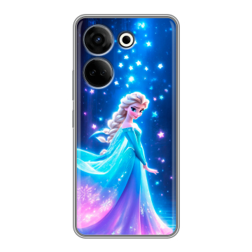 Силиконовый чехол на Tecno Camon 20 с принтом Холодное сердце Frozen Силиконовый чехол на Tecno Camon 20 с принтом Холодное сердце Frozen