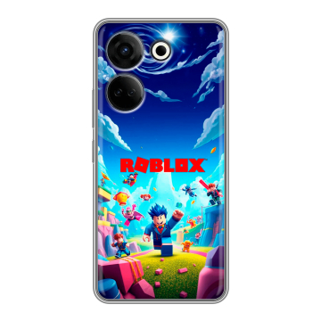 Силиконовый чехол на Tecno Camon 20 с принтом Roblox Роблокс Силиконовый чехол на Tecno Camon 20 с принтом Roblox Роблокс