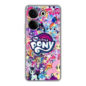 Силиконовый чехол на Tecno Camon 20 с принтом My little pony Дружба чудо Силиконовый чехол на Tecno Camon 20 с принтом My little pony Дружба чудо