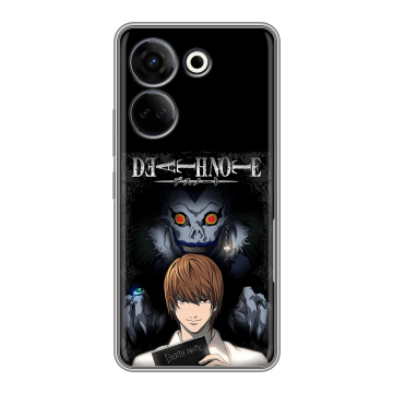 Силиконовый чехол на Tecno Camon 20 с принтом Death note Тетрадь смерти
