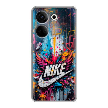 Силиконовый чехол на Tecno Camon 20 с принтом Nike Найк Силиконовый чехол на Tecno Camon 20 с принтом Nike Найк