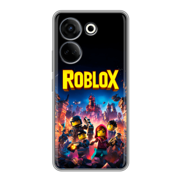 Силиконовый чехол на Tecno Camon 20 с принтом Roblox Роблокс