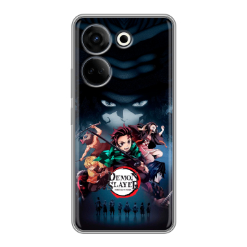 Силиконовый чехол на Tecno Camon 20 с принтом Demon Slayer Клинок рассекающий демонов Силиконовый чехол на Tecno Camon 20 с принтом Demon Slayer Клинок рассекающий демонов