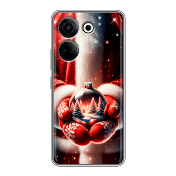 Силиконовый чехол на Tecno Camon 20 с принтом Новый год
