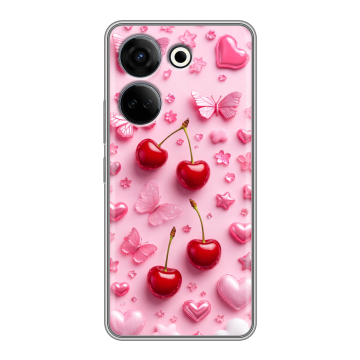 Силиконовый чехол на Tecno Camon 20 с принтом для девочек Силиконовый чехол на Tecno Camon 20 с принтом для девочек
