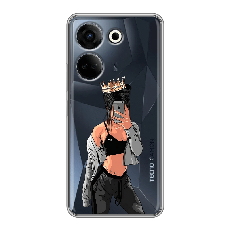 Силиконовый противоударный чехол на Tecno Camon 20 с принтом Женские принты Силиконовый противоударный чехол на Tecno Camon 20 с принтом Женские принты