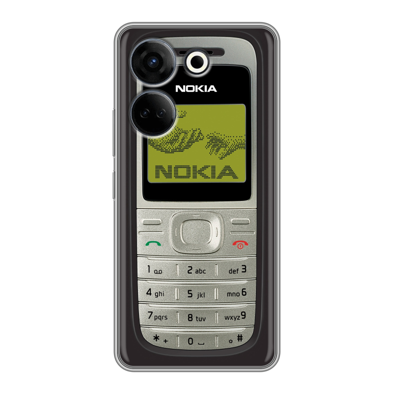 Силиконовый чехол на Tecno Camon 20 с принтом Ретро Нокия Силиконовый чехол на Tecno Camon 20 с принтом Ретро Нокия