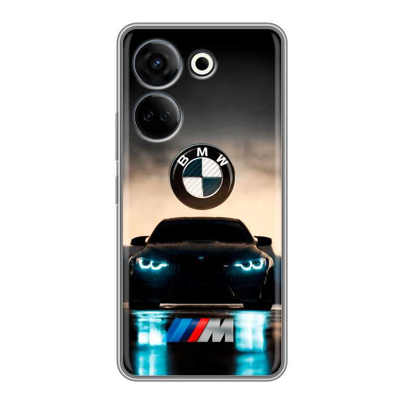 Силиконовый чехол на Tecno Camon 20 с принтом БМВ BMW Силиконовый чехол на Tecno Camon 20 с принтом БМВ BMW